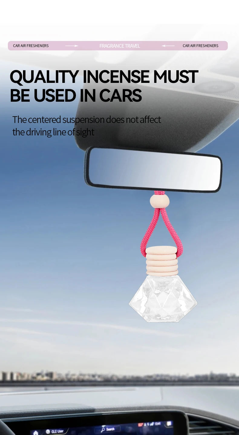 Pink Hanging Car Air Freshener Perfume Pendant