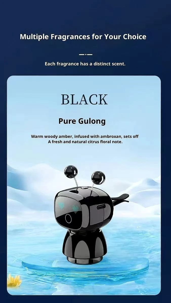 AutoTech Robot Car Aromatherapy Diffuser - LED Air Freshener - back view