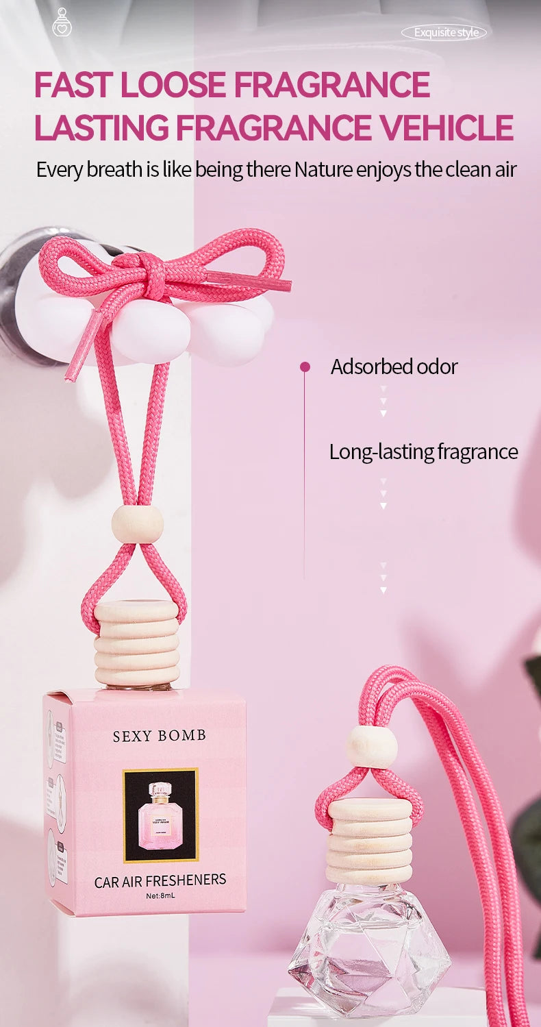 Pink Hanging Car Air Freshener Perfume Pendant
