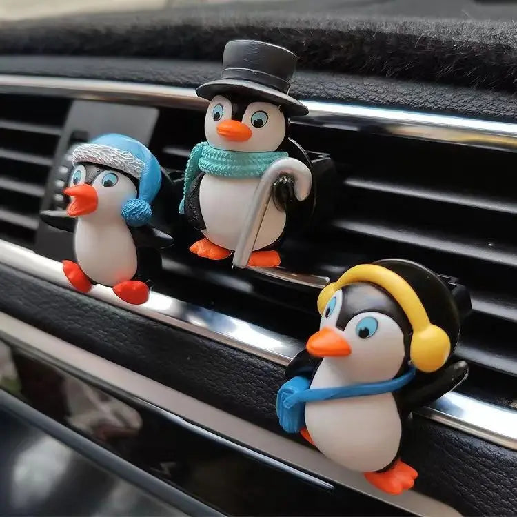 Penguin Car Air Freshener - Auto AC Vent Aromatherapy Diffuser