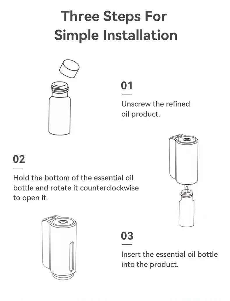 Car Air Vent Aroma Diffuser & Humidifier - Mist Air Freshener - angle view