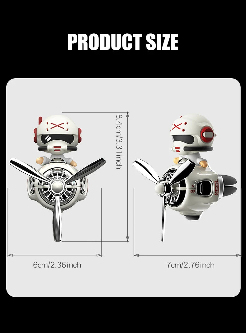 Rotating Propeller Pilot Plane Car Air Freshener