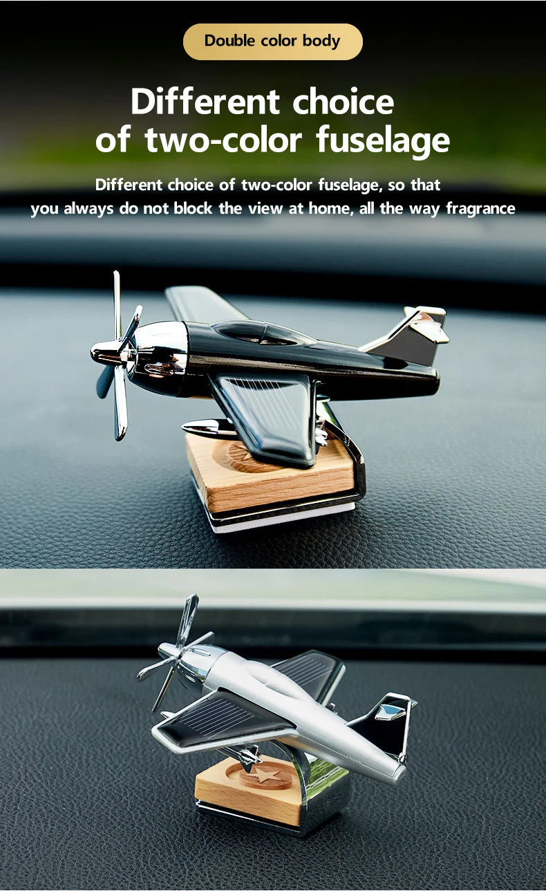 Solar Airplane Car Air Freshener – Dashboard Decoration