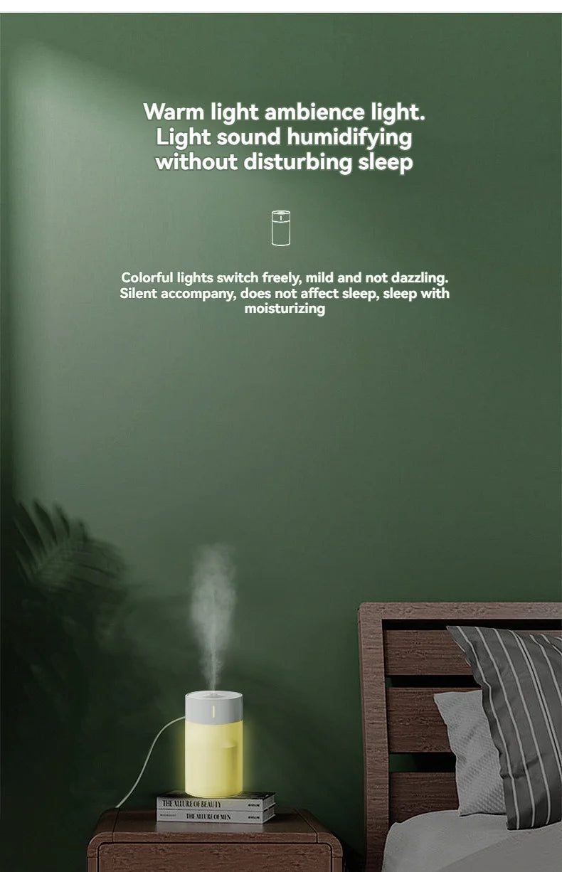 Portable USB Humidifier Diffuser with LED Light for Car & Home 260ML