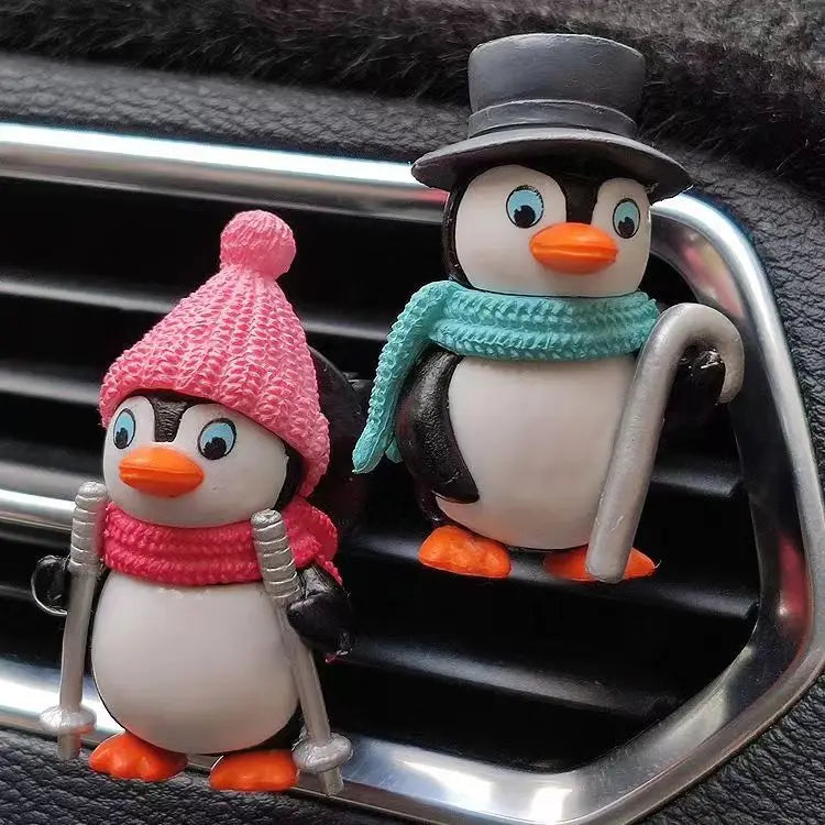 Penguin Car Air Freshener - Auto AC Vent Aromatherapy Diffuser