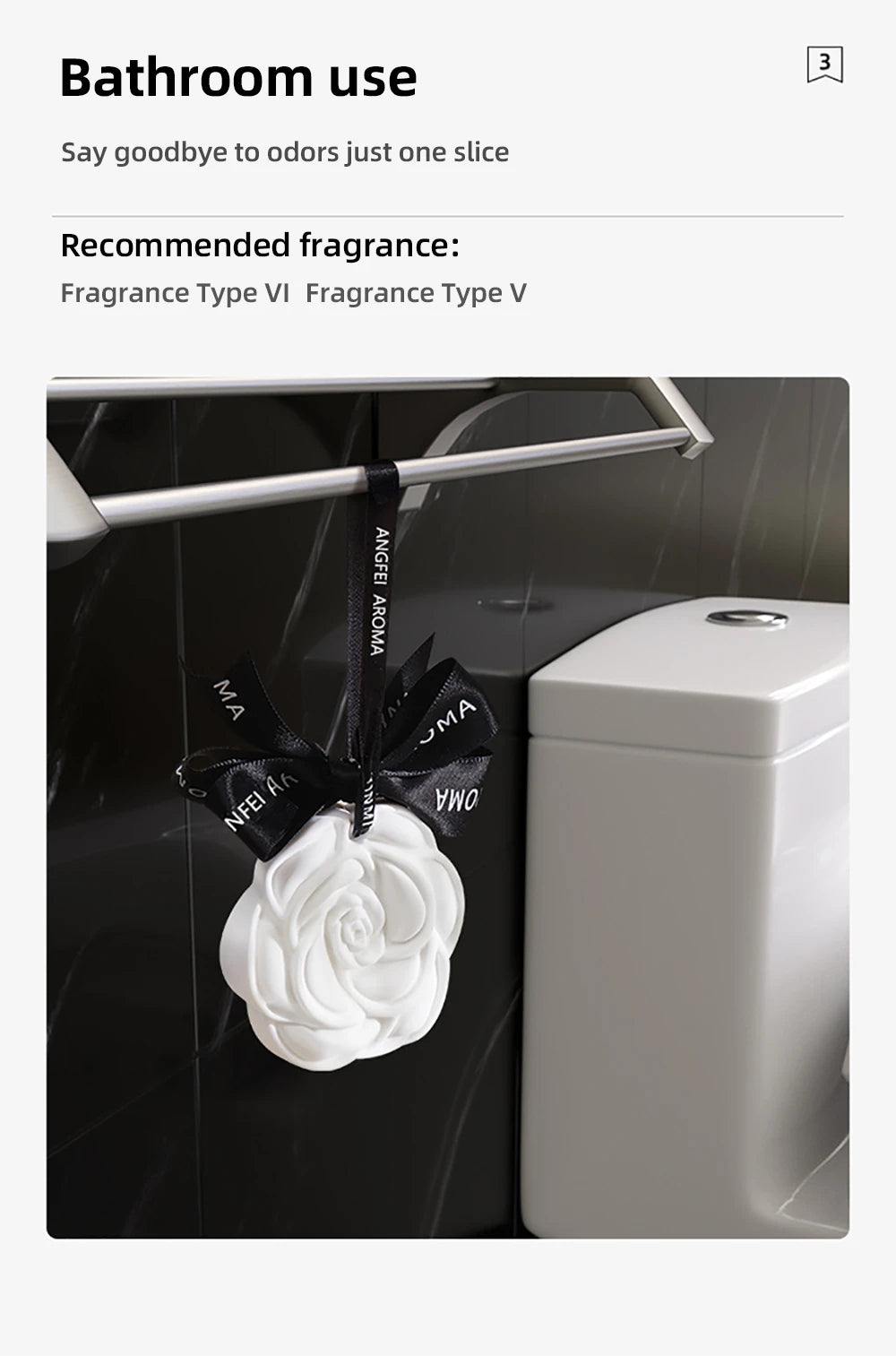 White Flower Hanging Car Air Freshener Perfume