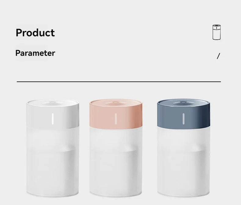 Portable USB Humidifier Diffuser with LED Light for Car & Home 260ML
