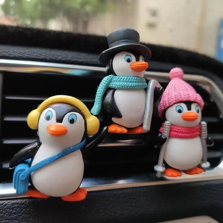 Penguin Car Air Freshener - Auto AC Vent Aromatherapy Diffuser