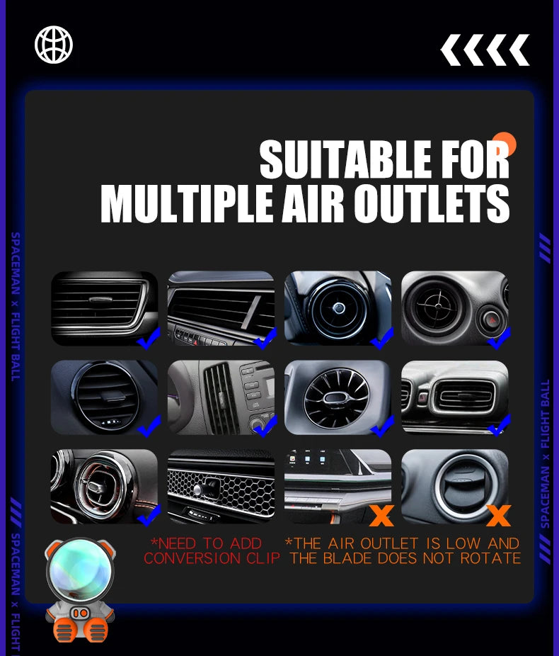 Helicopter Propeller Car Air Freshener Vent Clip Diffuser