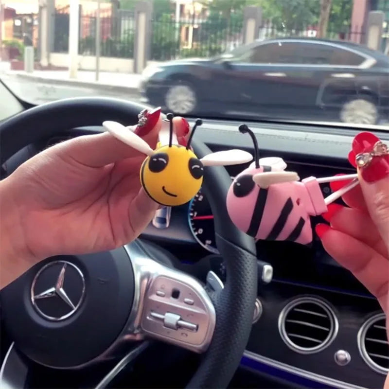 AutoVibe Cute Bee Car Air Freshener - Vent Clip Perfume Diffuser - side view