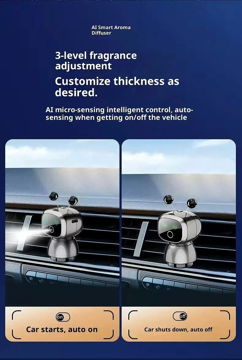 AutoTech Robot Car Aromatherapy Diffuser - LED Air Freshener - detail view