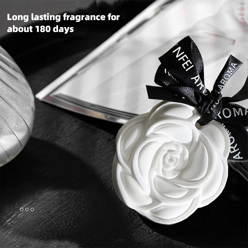White Flower Hanging Car Air Freshener Perfume