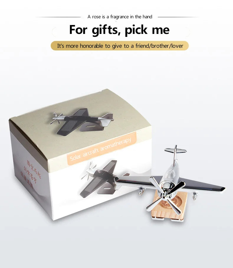 Solar Airplane Car Air Freshener – Dashboard Decoration