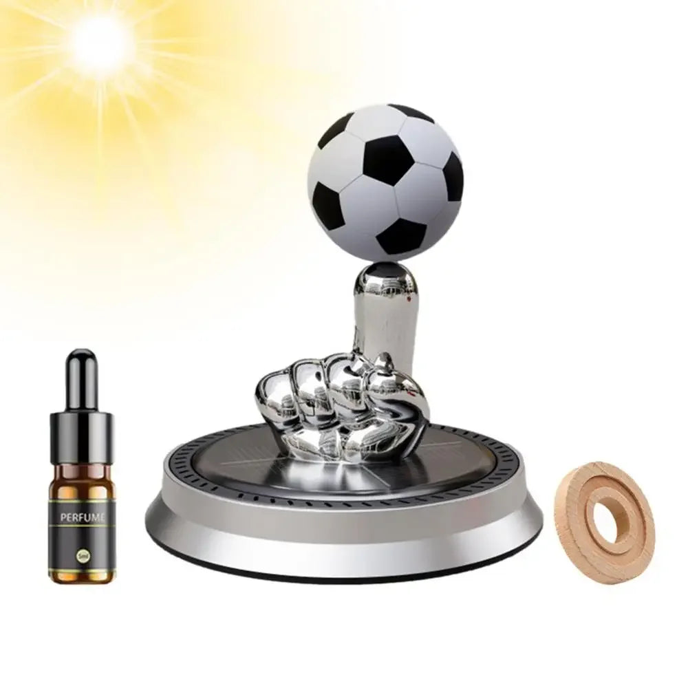 Solar Rotating Football Car Air Freshener - front view