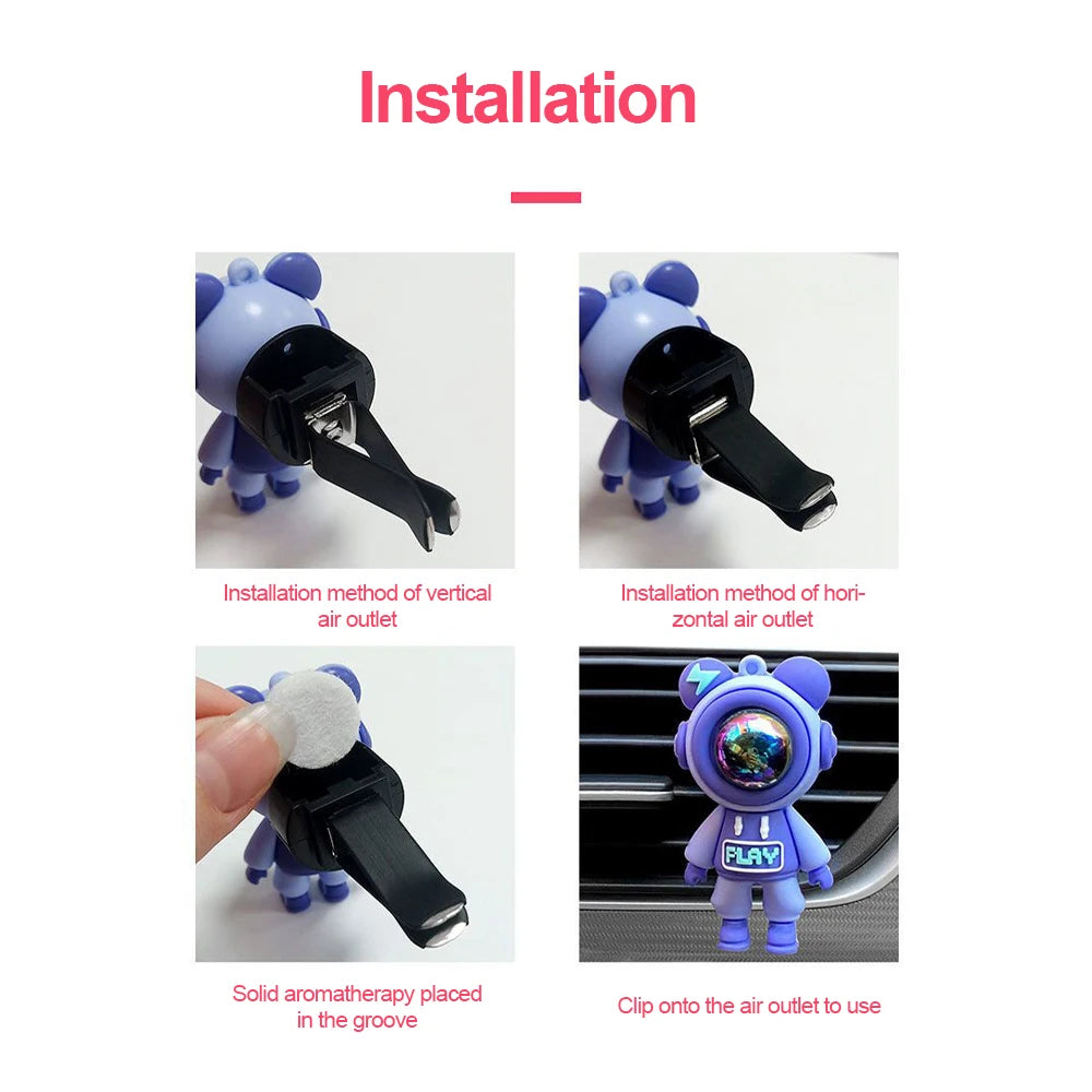Astronaut Car Air Vent Perfume Clip - side view