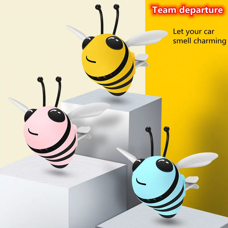 AutoVibe Cute Bee Car Air Freshener - Vent Clip Perfume Diffuser - front view