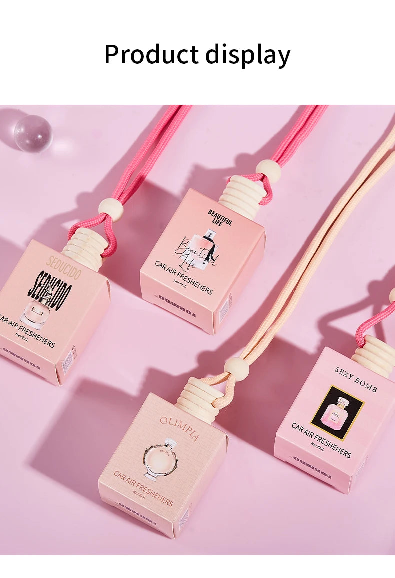 Pink Hanging Car Air Freshener Perfume Pendant