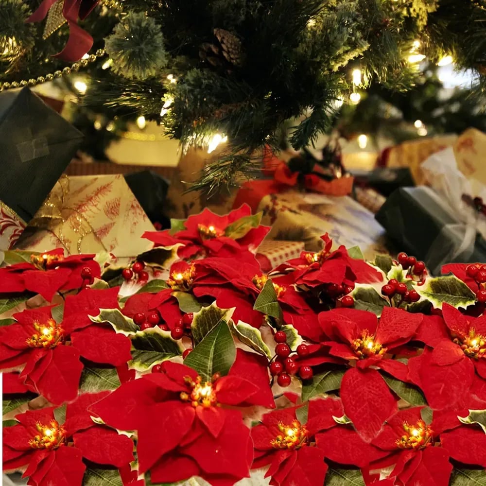 Velvet Flowers·Holly Berries·Warm Lights
