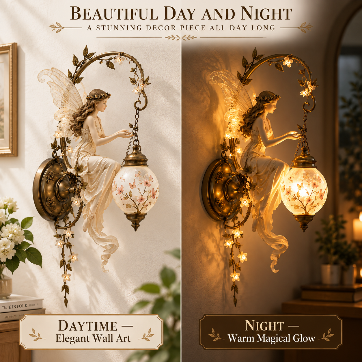 Enchanted Fairy Blossom Lantern Wall Light