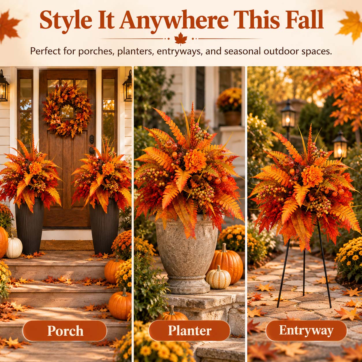 Fall Floral Planter & Urn Arrangement