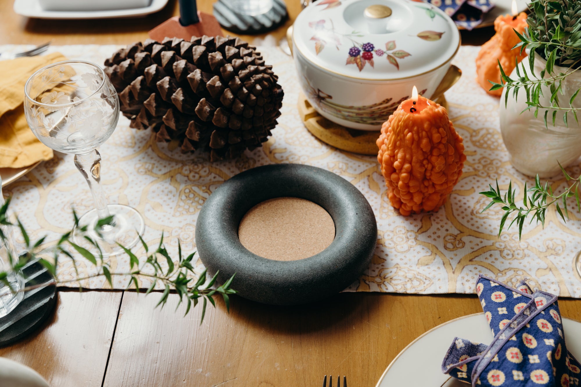 ravinest Wine Bottle Coaster | Dark Green Terrazzo