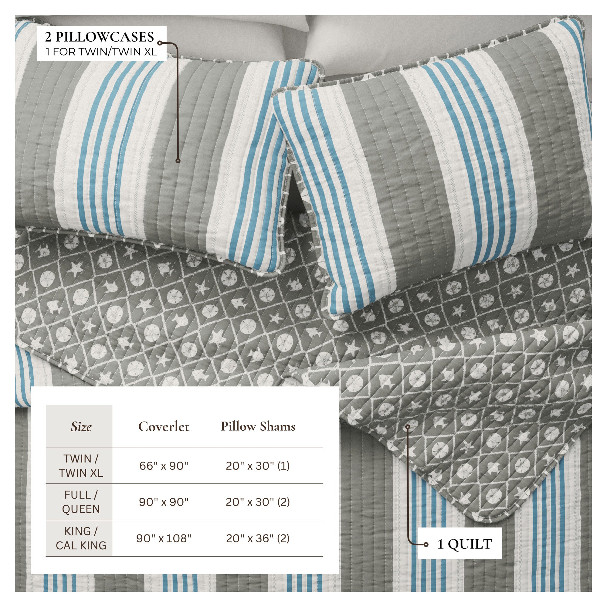 puremilo Coastal Quilt Set