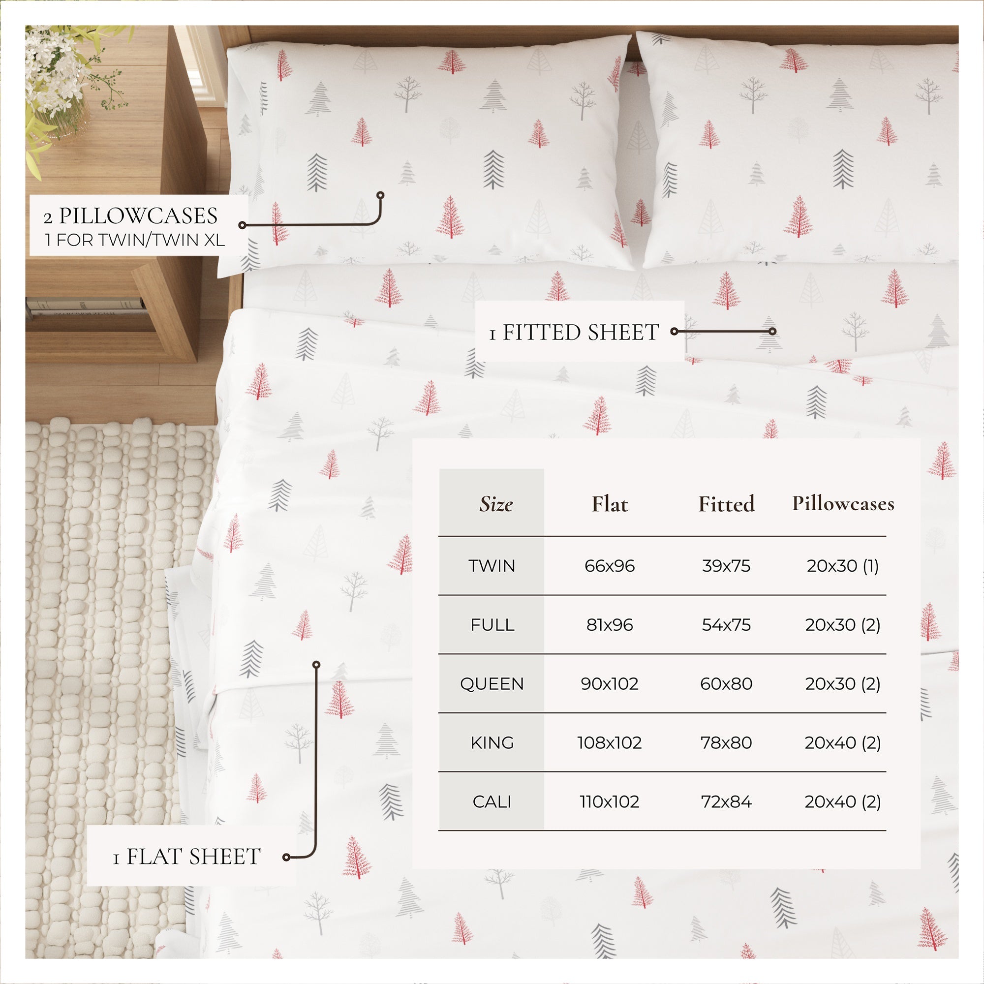 puremilo 100% Turkish Cotton Flannel Sheet Sets