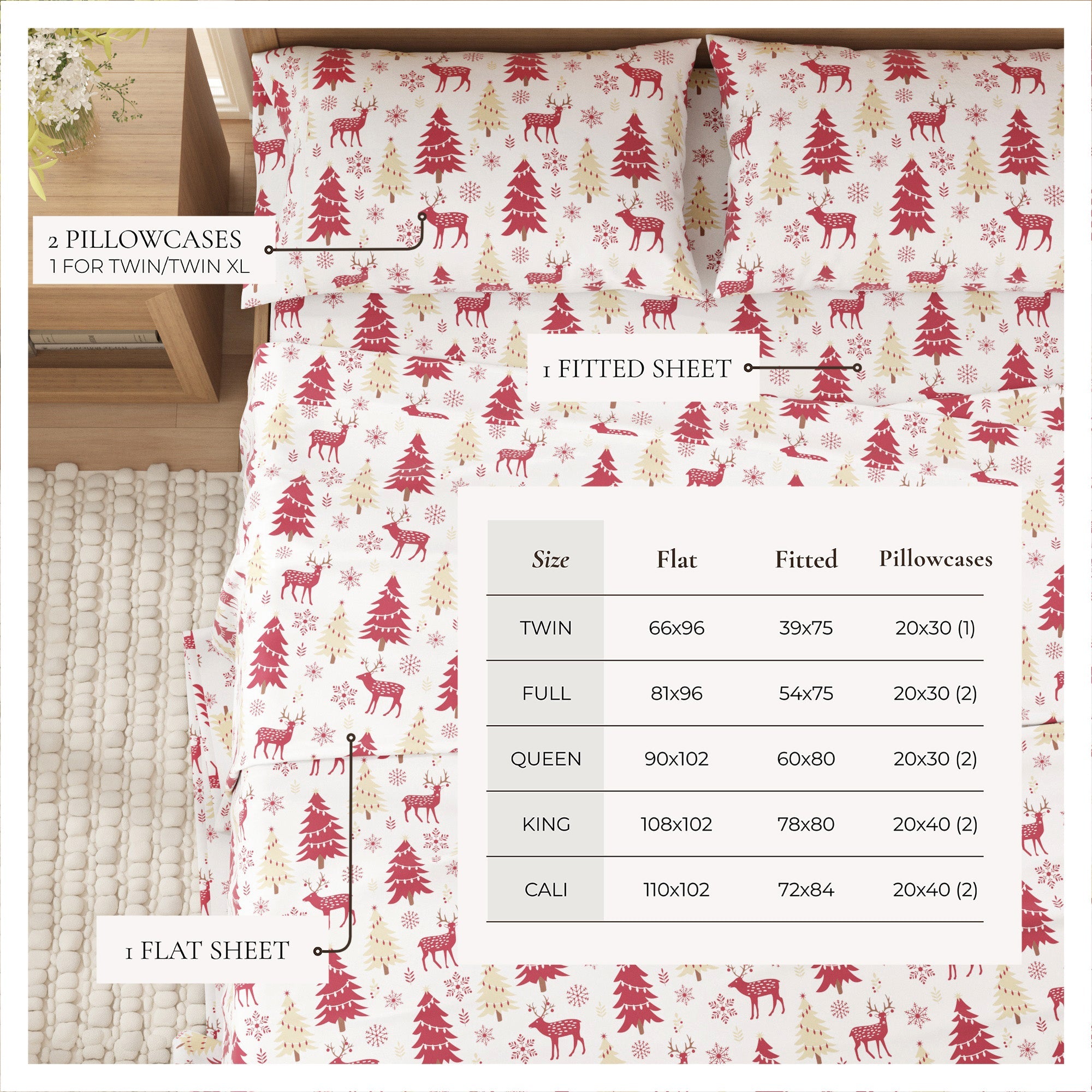 puremilo 100% Turkish Cotton Flannel Sheet Sets