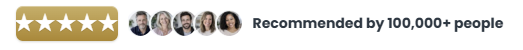 Five-star rating and customer avatars. Recommended by 100,000+ people.