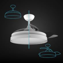 Ventilador de techo lámpara climatización frescor 3 aspas retráctiles con luz 42 pulgadas blanco