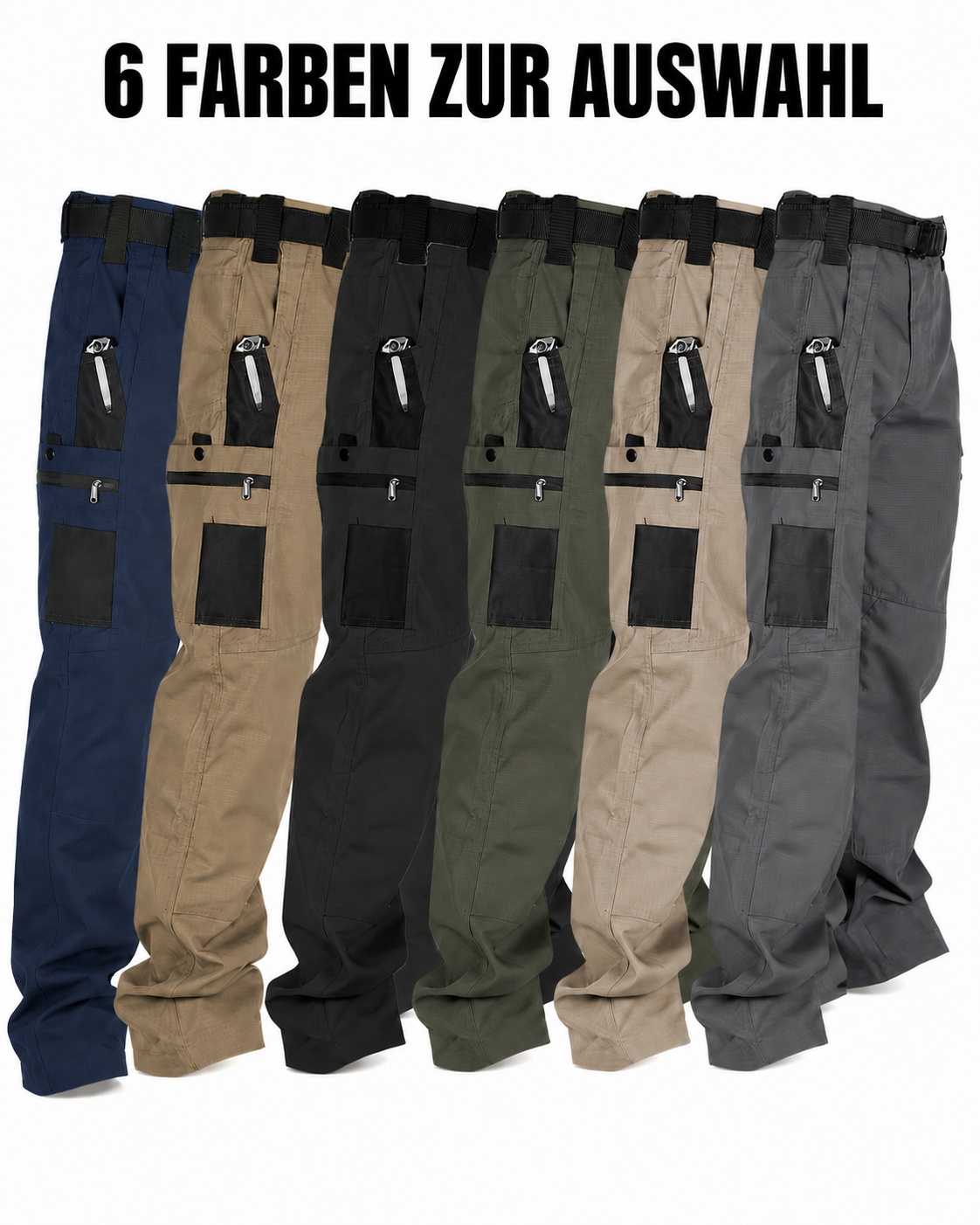 Herren-Multipack mit taktischen Cargohosen – 12 Stück für nur 36,99 € - 6er-Farbset – 26,99 €