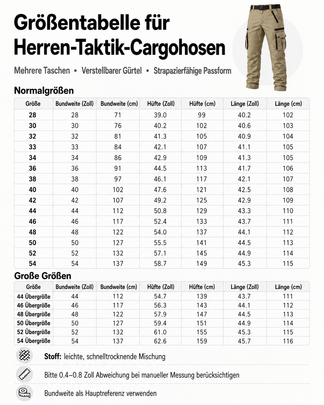 Herren-Multipack mit taktischen Cargohosen – 12 Stück für nur 36,99 € - vue produit 6