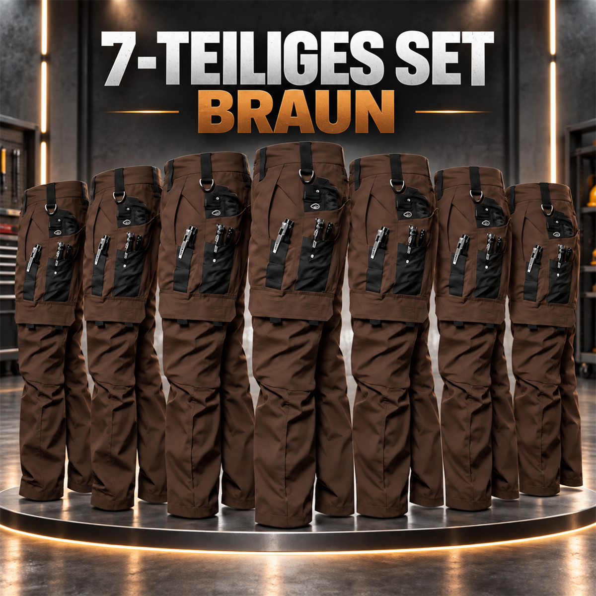 Herren-Multipack Arbeitshosen Cargo mit mehreren Taschen - 10