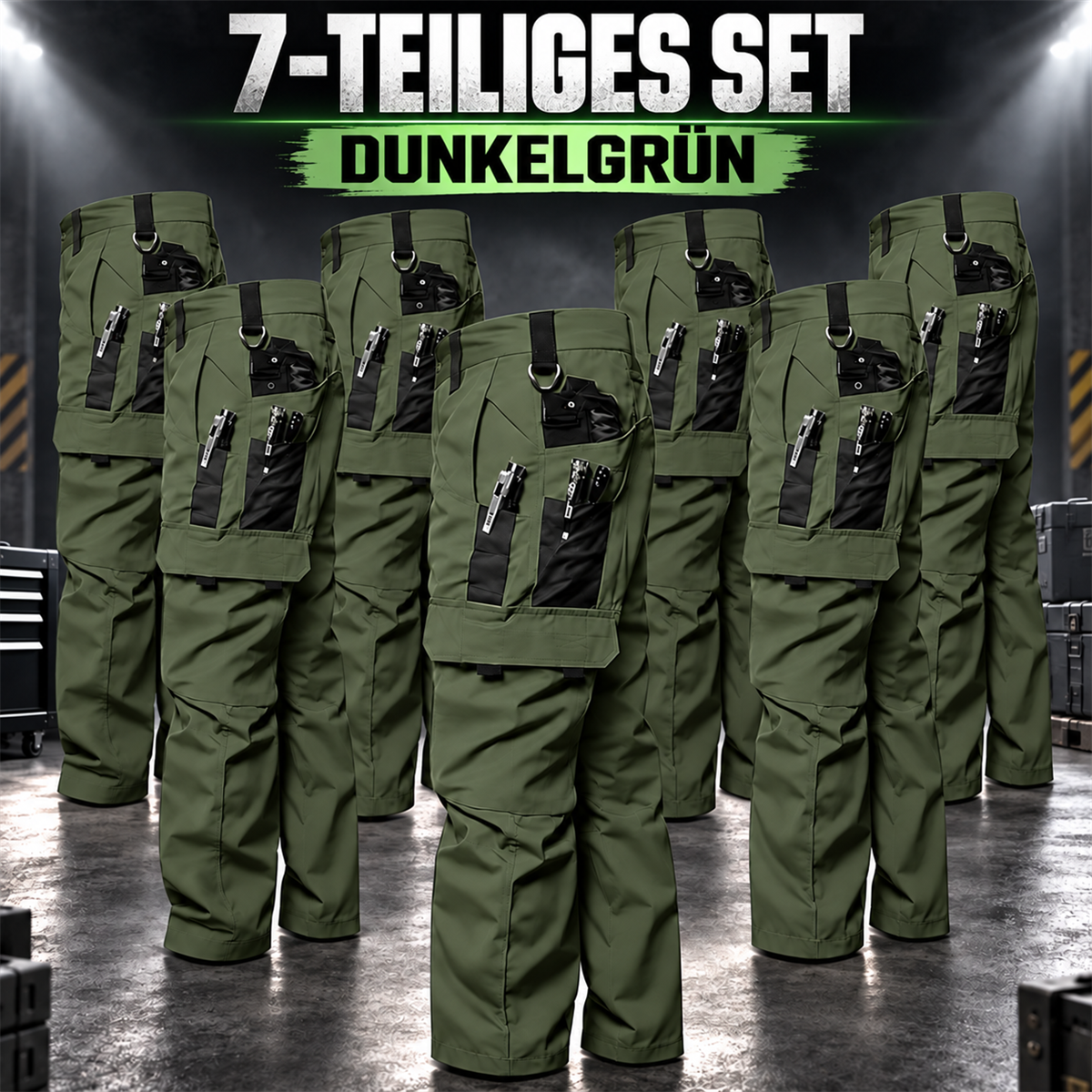 Herren-Multipack Arbeitshosen Cargo mit mehreren Taschen - 14