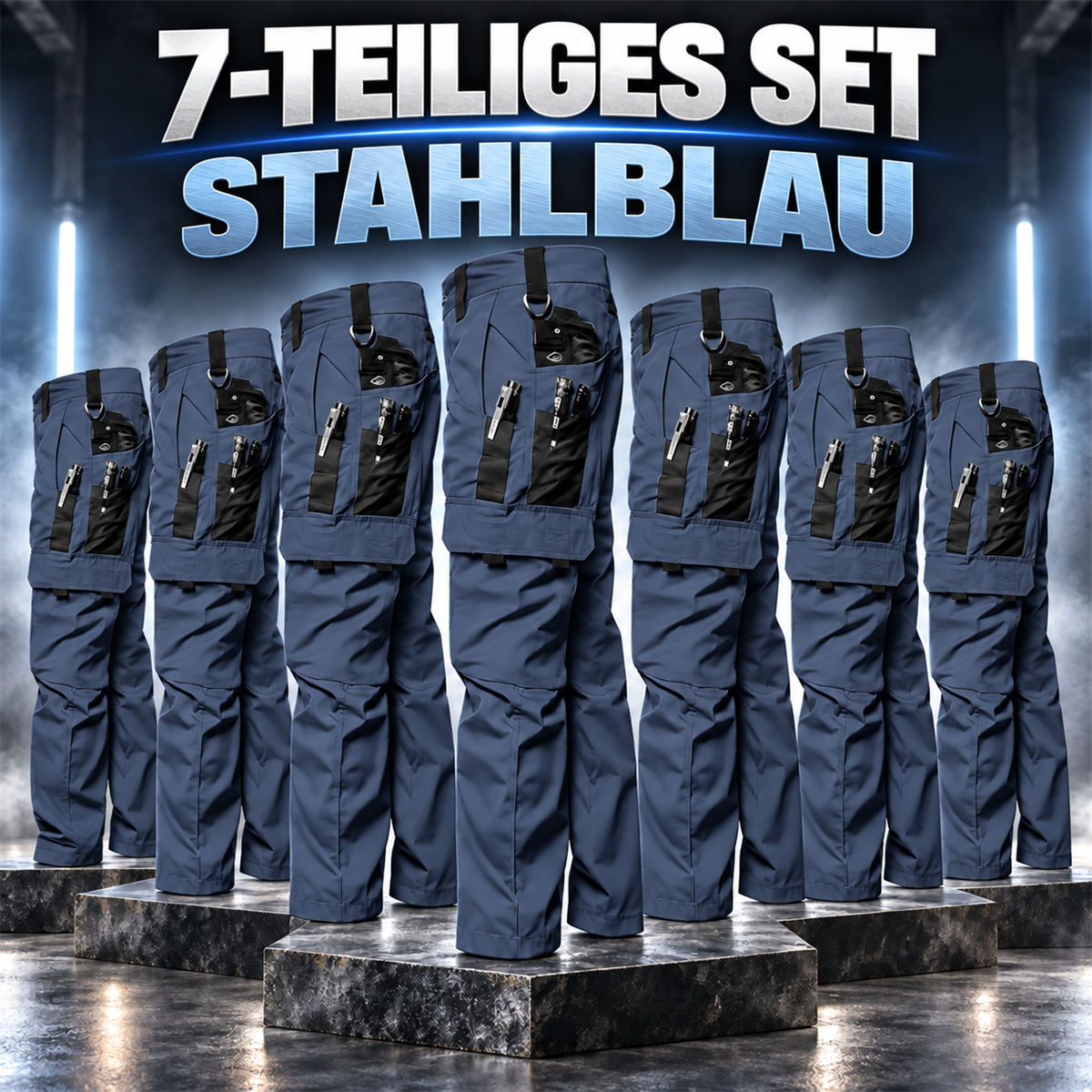 Herren-Multipack Arbeitshosen Cargo mit mehreren Taschen - 17