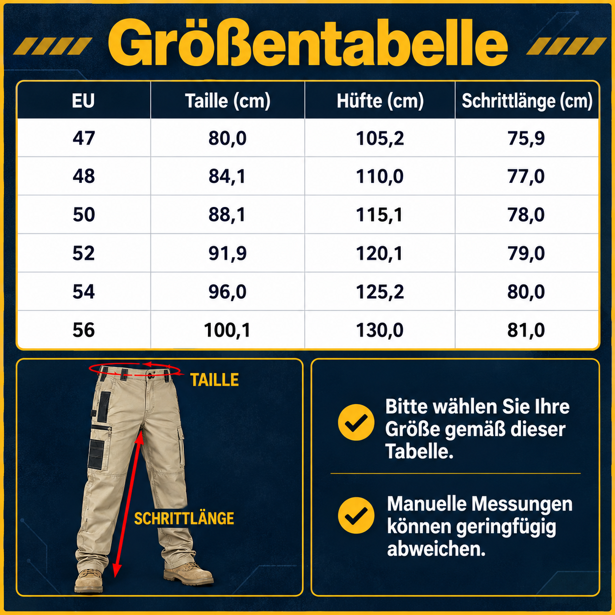 5er-Pack Herren-Arbeitshosen mit mehreren Taschen - 02