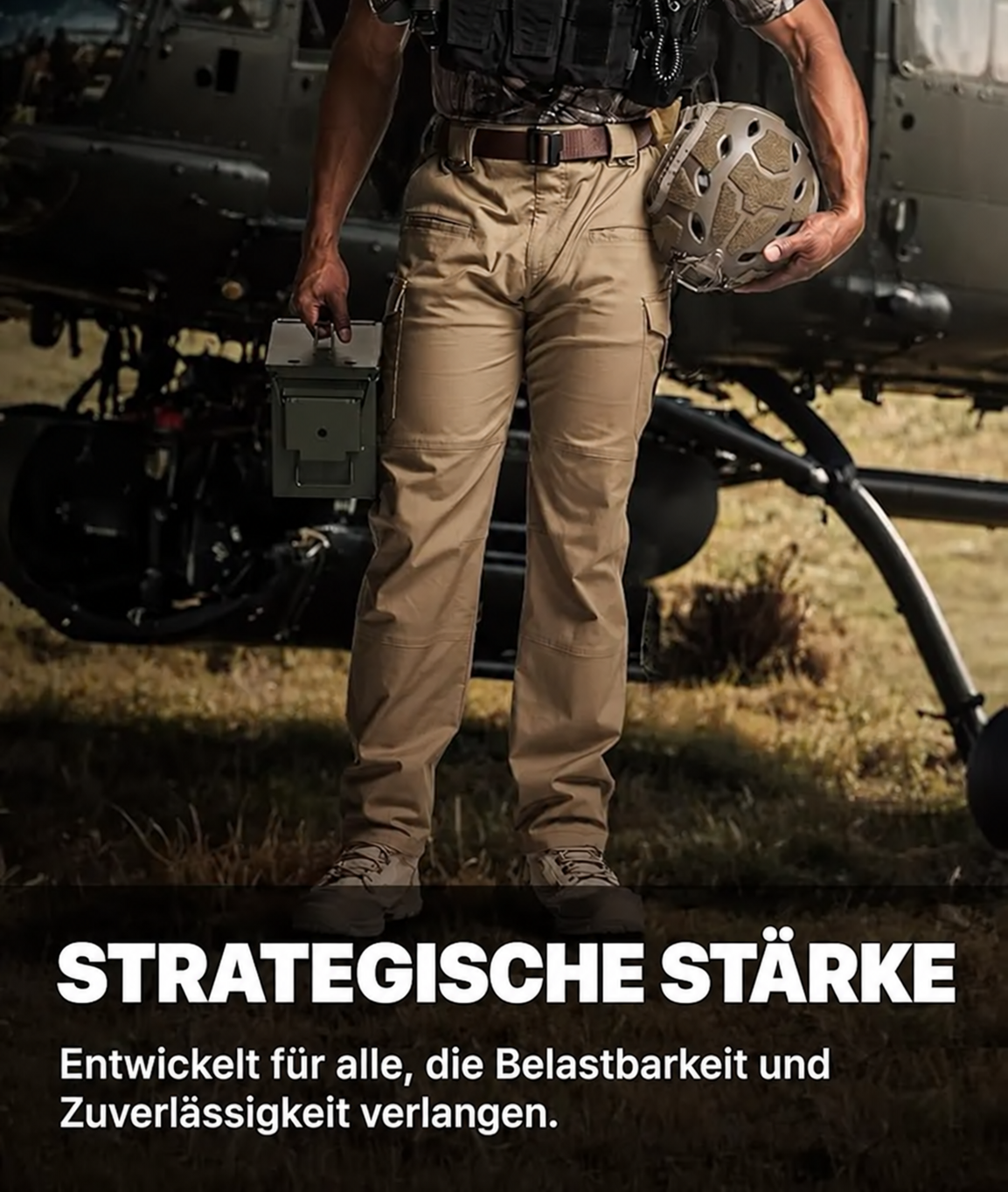 Flex-Stretch-Taktikhose für Herren, wasserabweisende Ripstop-Cargohose