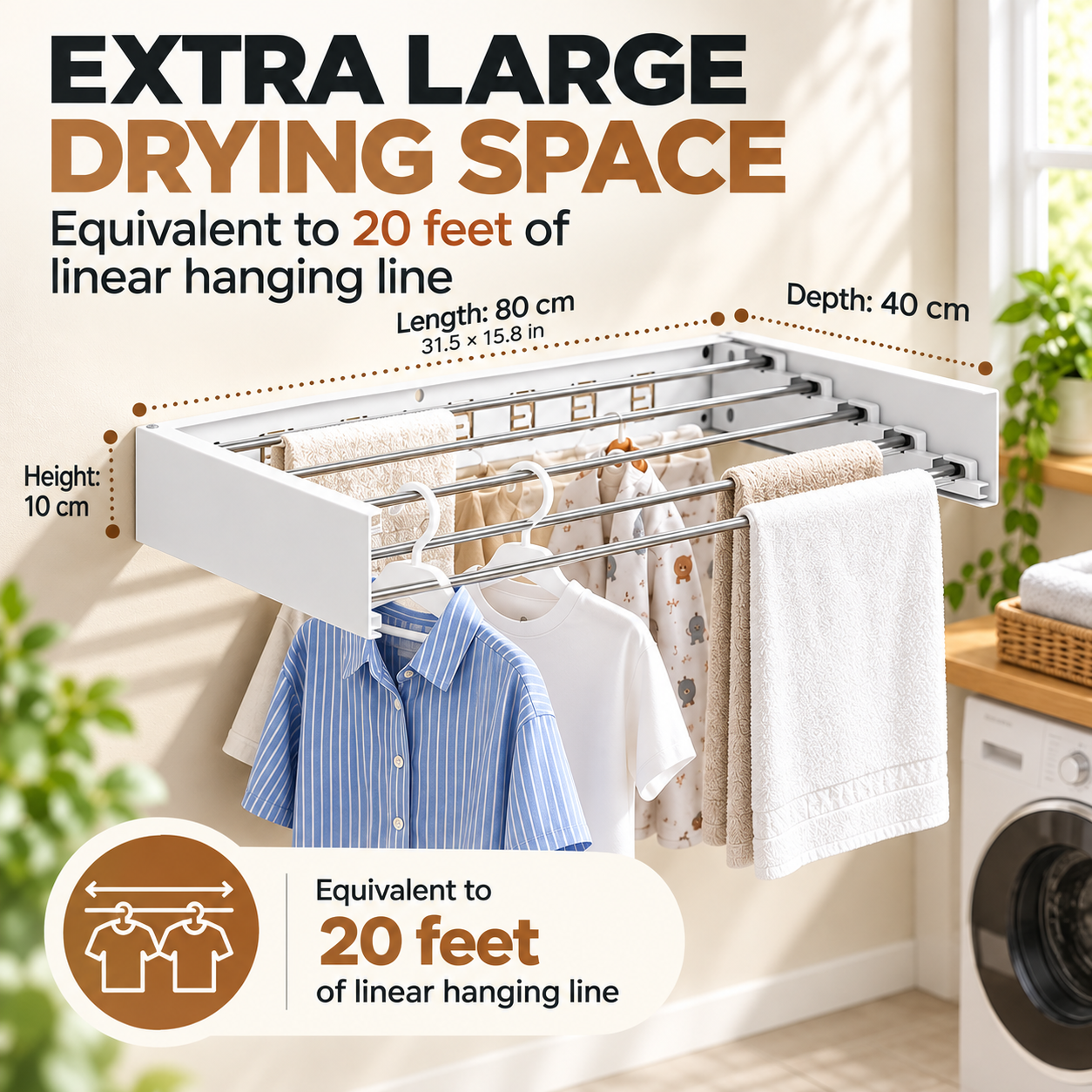 Wall-mounted folding drying rack