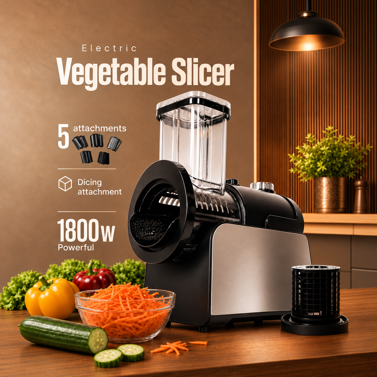 5-in-1 Electric Vegetable Slicer & Shredder