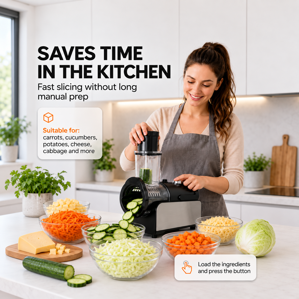5-in-1 Electric Vegetable Slicer & Shredder