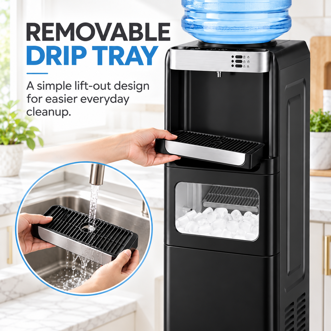 3-in-1 Water Dispenser with Built-In Ice Maker