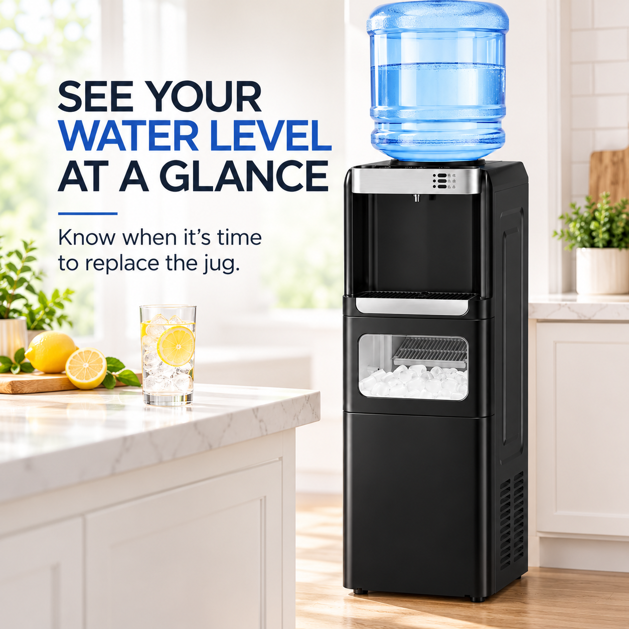 3-in-1 Water Dispenser with Built-In Ice Maker