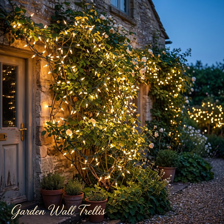 MQOALA Christmas Lights, 100 LED Battery Powered 33FT Warm White Mini Bulbs, 8 Modes, Indoor Outdoor Patio Party Holiday Decor, Green Wire