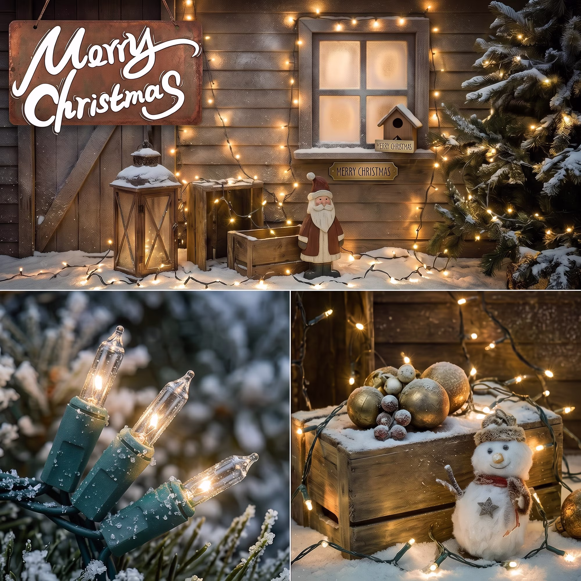 MQOALA Christmas Lights, 100 LED Battery Powered 33FT Warm White Mini Bulbs, 8 Modes, Indoor Outdoor Patio Party Holiday Decor, Green Wire