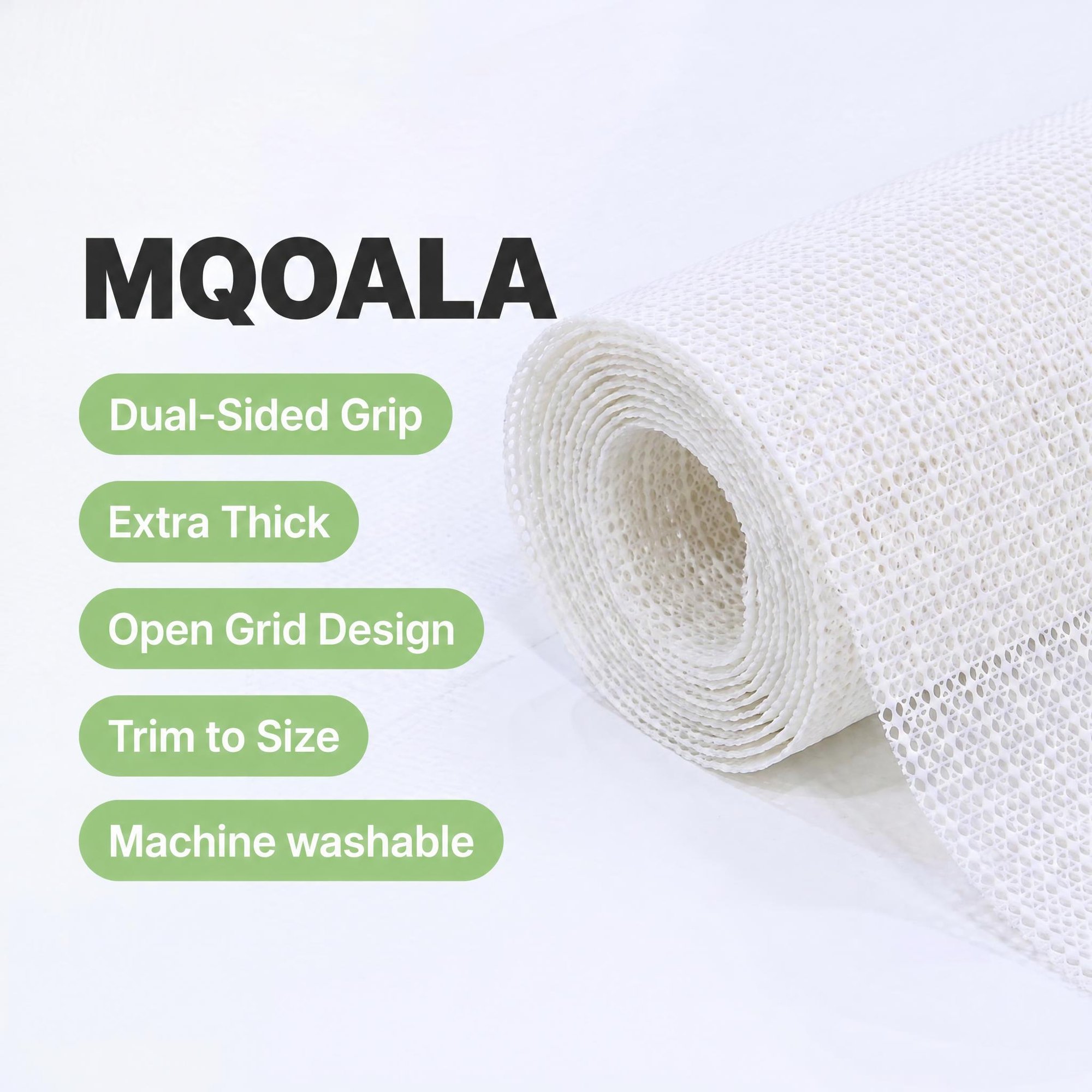 MQOALA 9.8' x 6.6' Non Slip Rug Pad, Pvc Washable Skid Resistant Carpet Gripper for Hardwood Tile Laminate Marble Floors Living Room Bedroom Kitchen