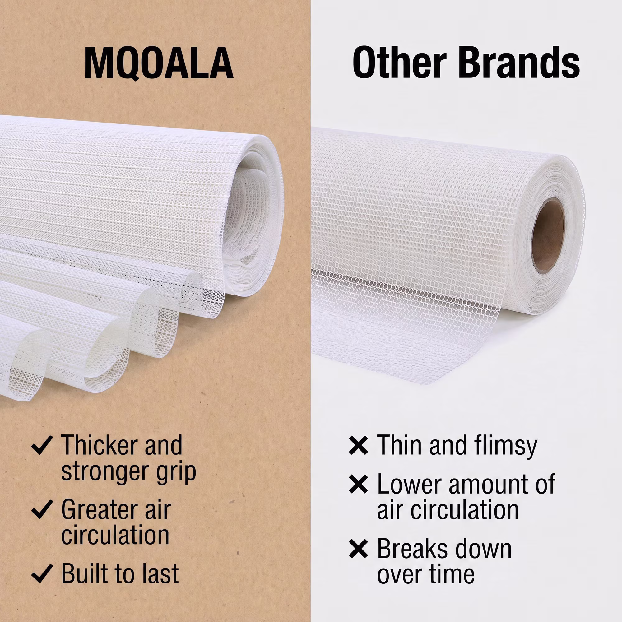 MQOALA 9.8' x 6.6' Non Slip Rug Pad, Pvc Washable Skid Resistant Carpet Gripper for Hardwood Tile Laminate Marble Floors Living Room Bedroom Kitchen