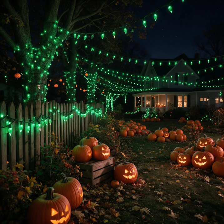 MQOALA String Lights, 100 LED Battery Operated 33FT Mini Lights, 8 Modes, Indoor Outdoor Patio, Halloween, Christmas, Party Holiday Decor, Green Wire