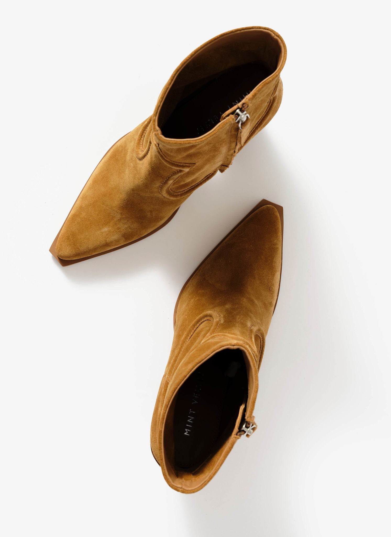 Lorna Tan Suede Western Ankle Boots