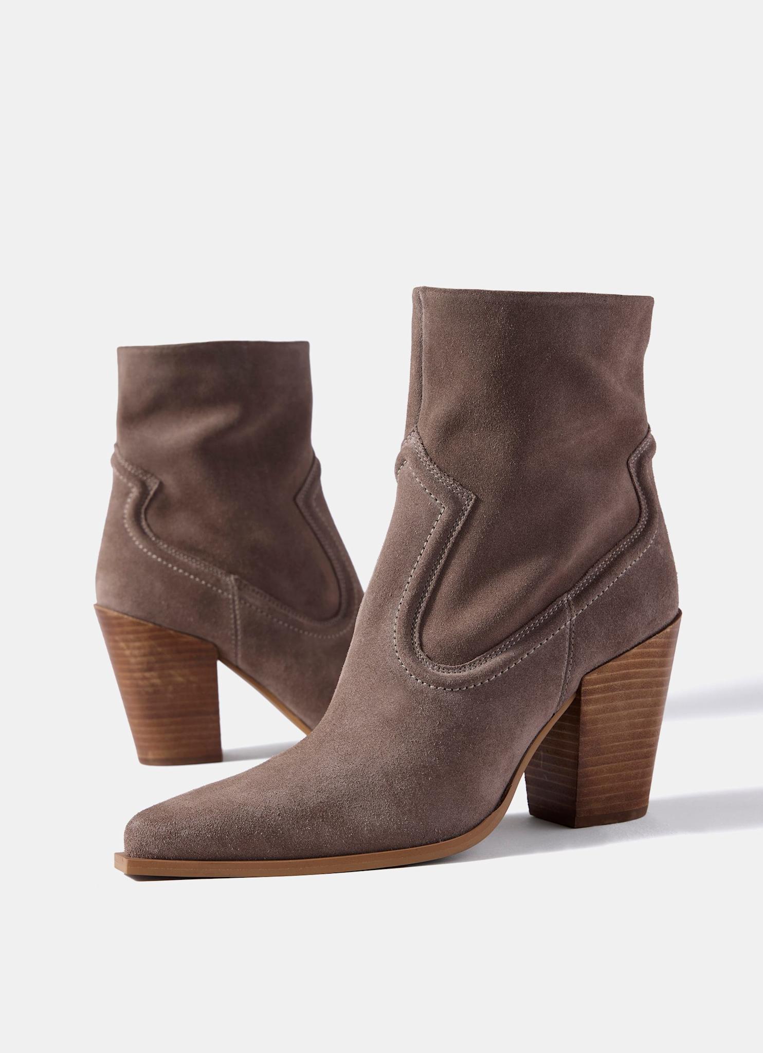 Lorna Grey Suede Western Boots