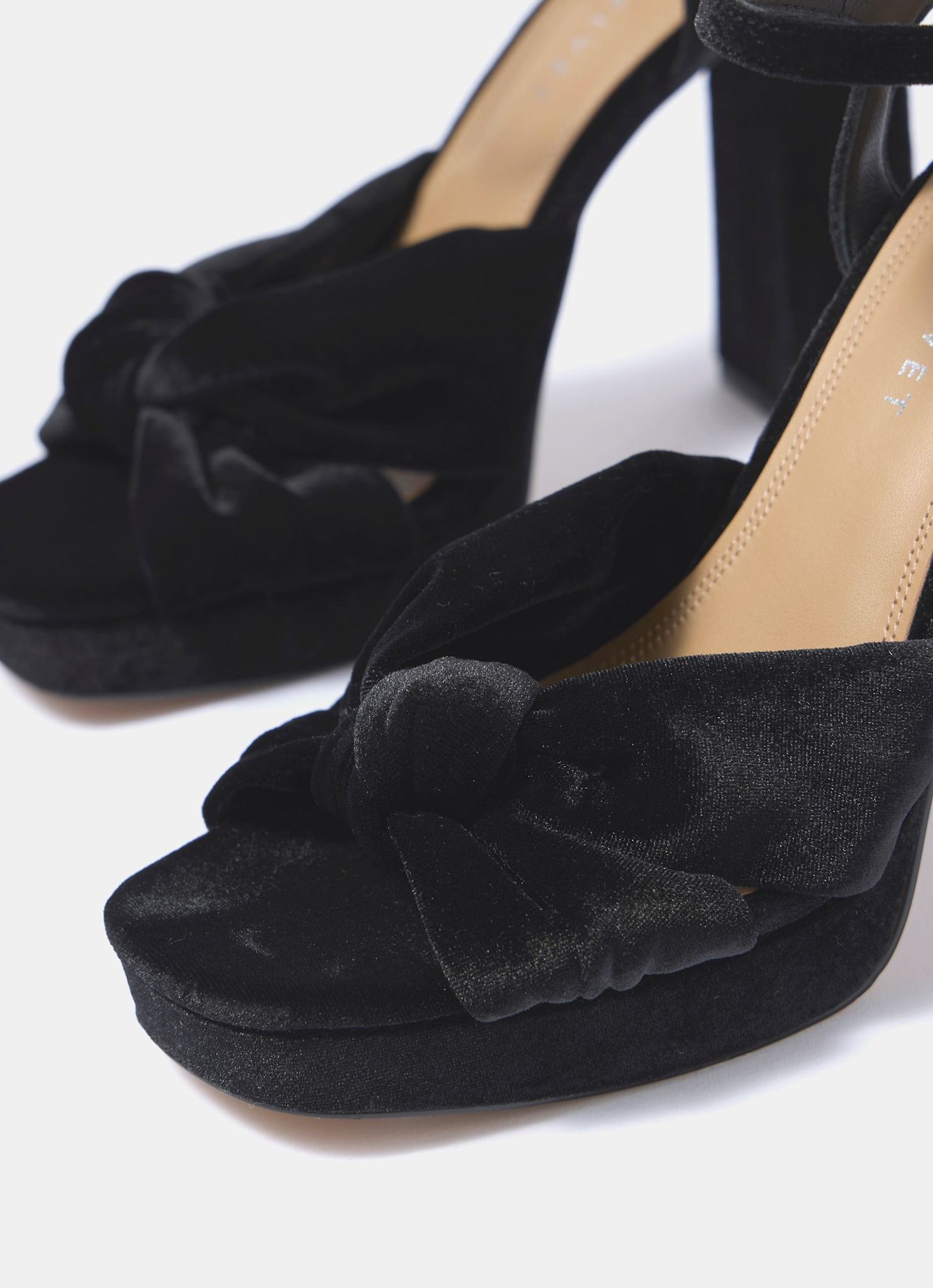 Amy Black Velvet Platform Heels
